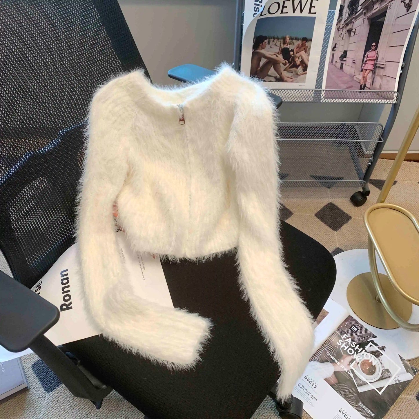 Fuzzy Zip-Up Cardigan