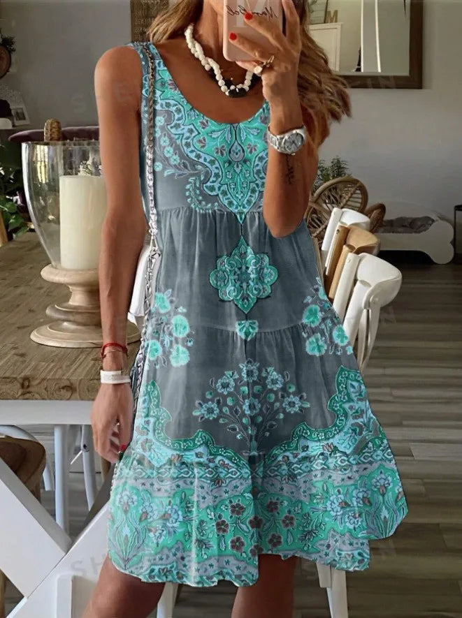 Summer Sleeveless Print Dress