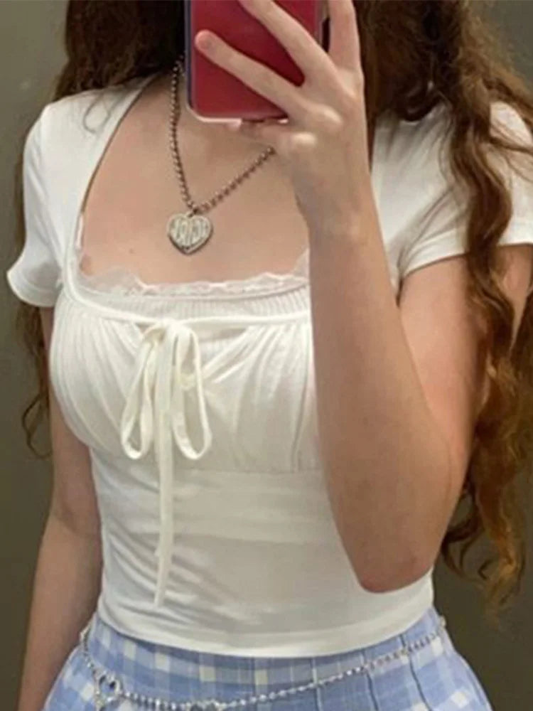 Casual White Knitted Tee