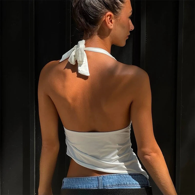 Casual Solid Halter Top