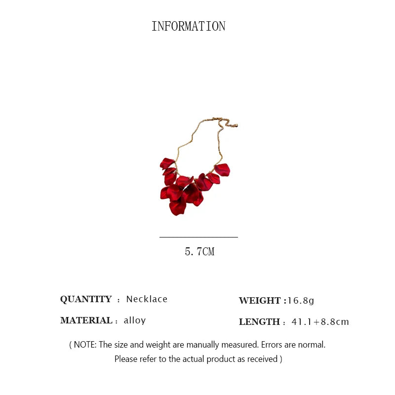 Colorful Petal Fringe Necklace