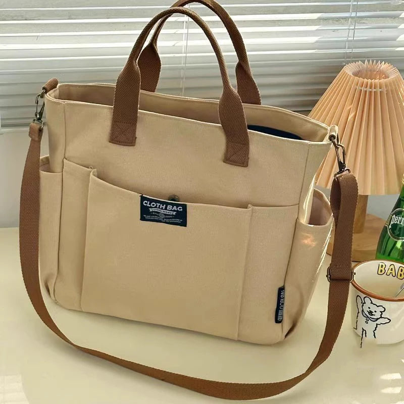 Canvas Crossbody Tote Bag