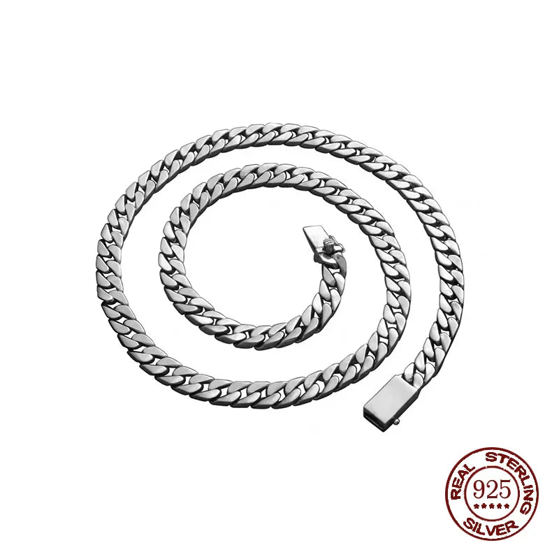 S925 Punk Silver Necklace & Bracelet Set