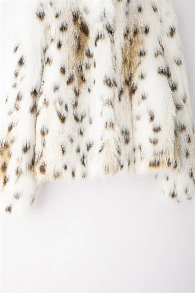 Stylish Animal-Print Fur Jacket