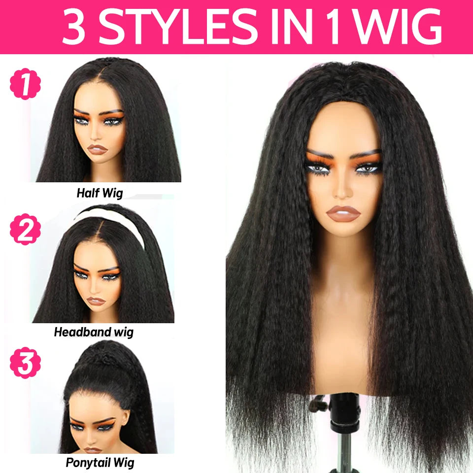 Kinky Straight Half Wig