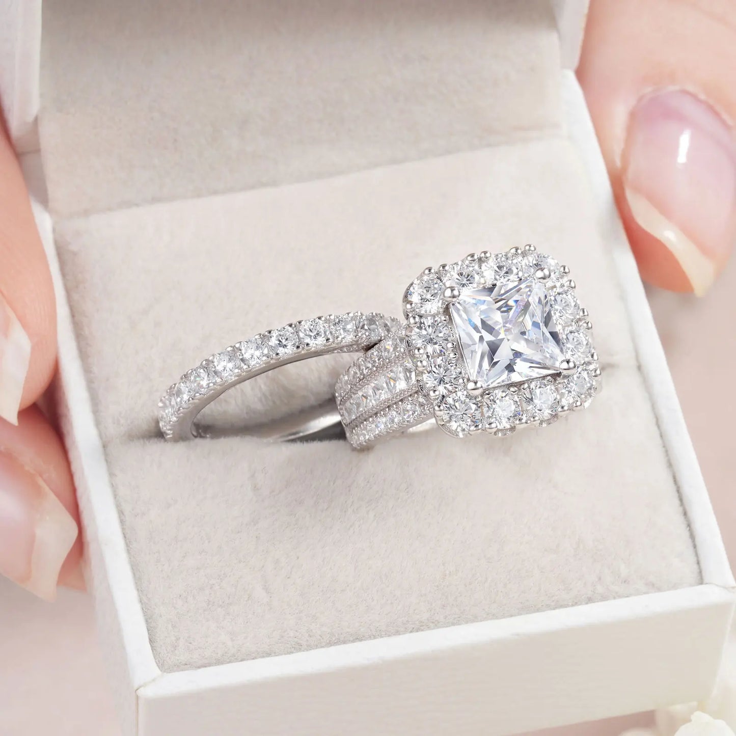 Sterling Silver Wedding Ring Set