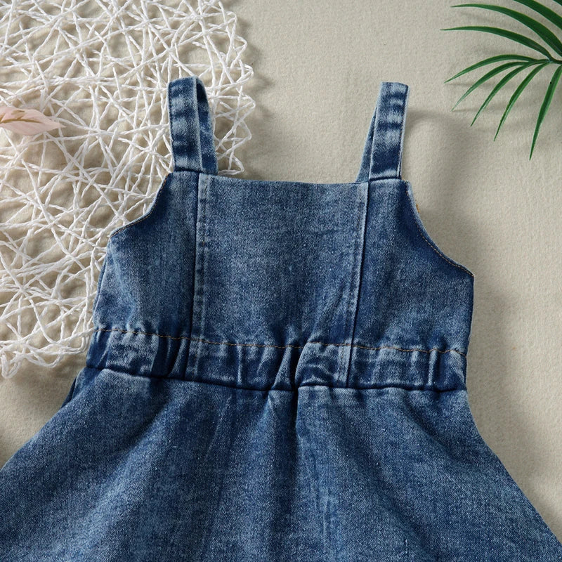 Sleeveless Denim Toddler Dress