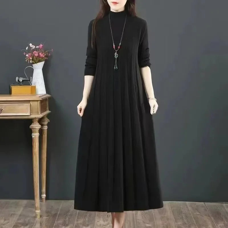 Loose Half-High Collar Dress