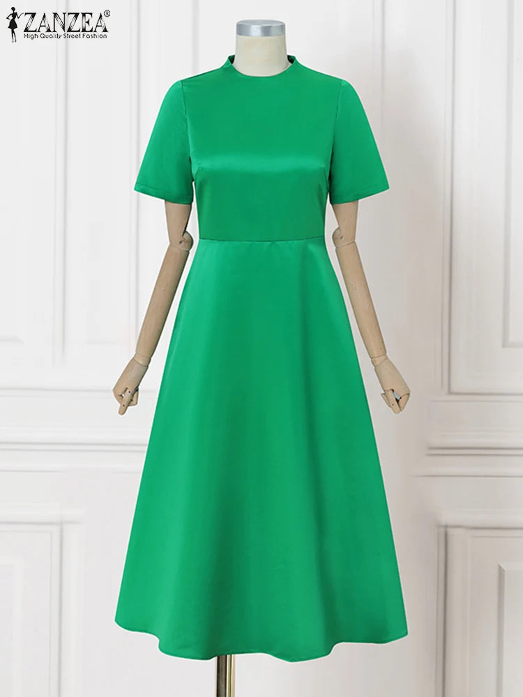 Elegant Satin Midi Dress