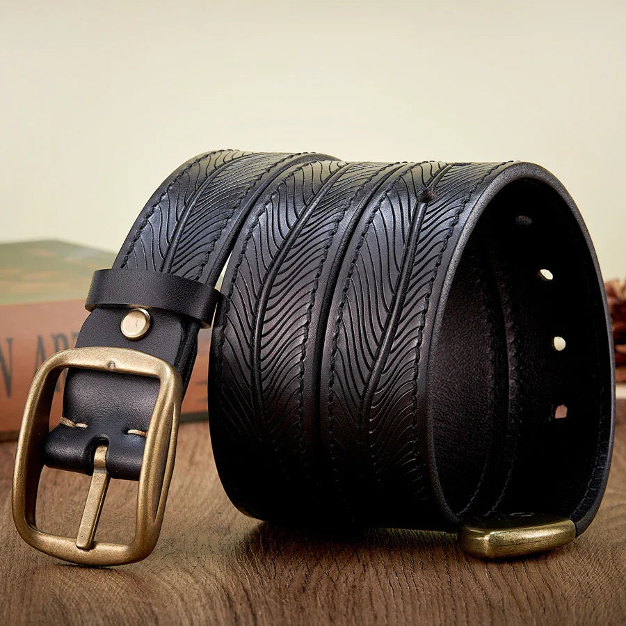 Real cowhide leather belt
