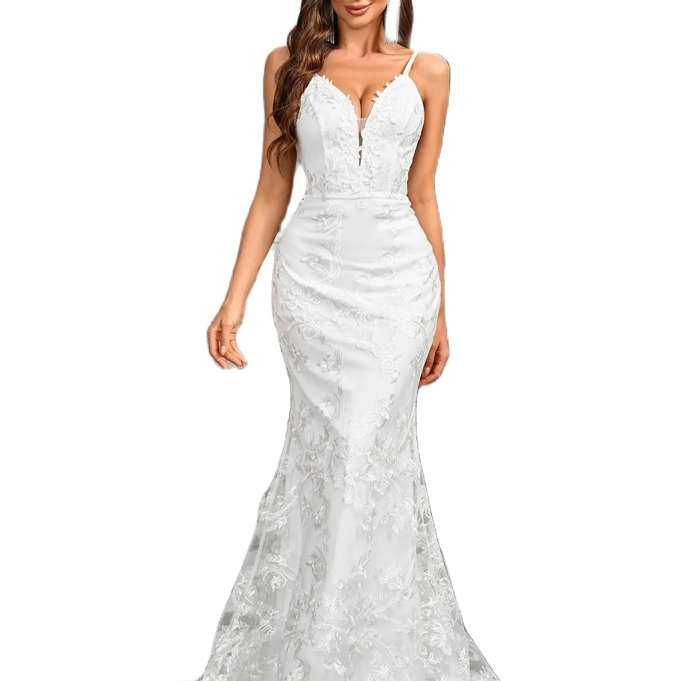 Sleeveless White Mermaid Dress