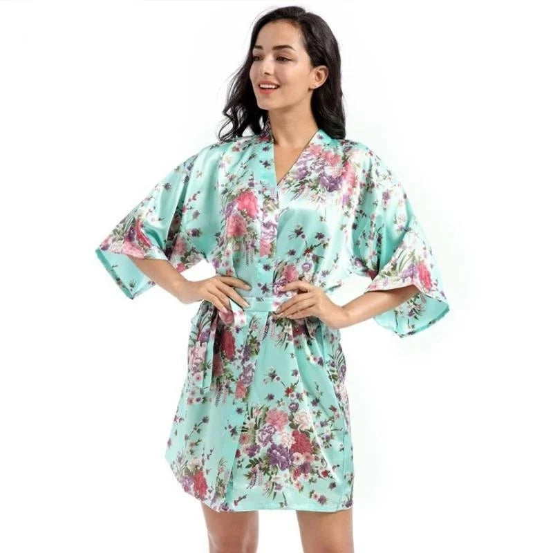 Daffodil Floral Kimono Bathrobe