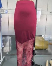 Sexy Lace Patchwork Mid-Length Skirt