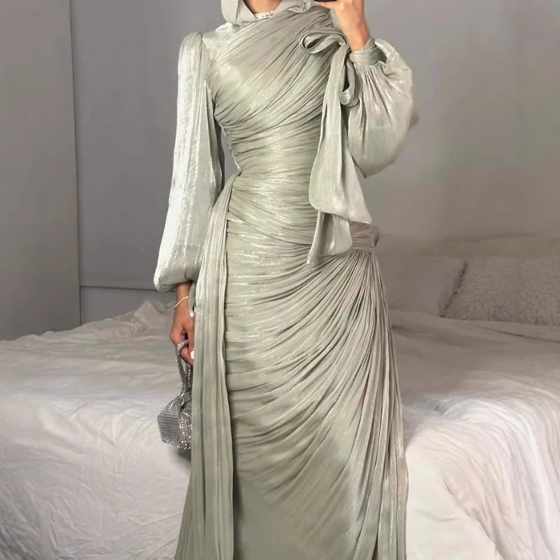 Elegant Ruched Mermaid Maxi Dress