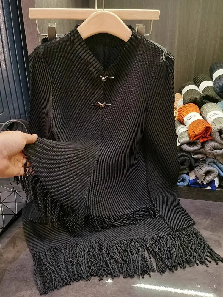 Spring Vintage Pleated Set