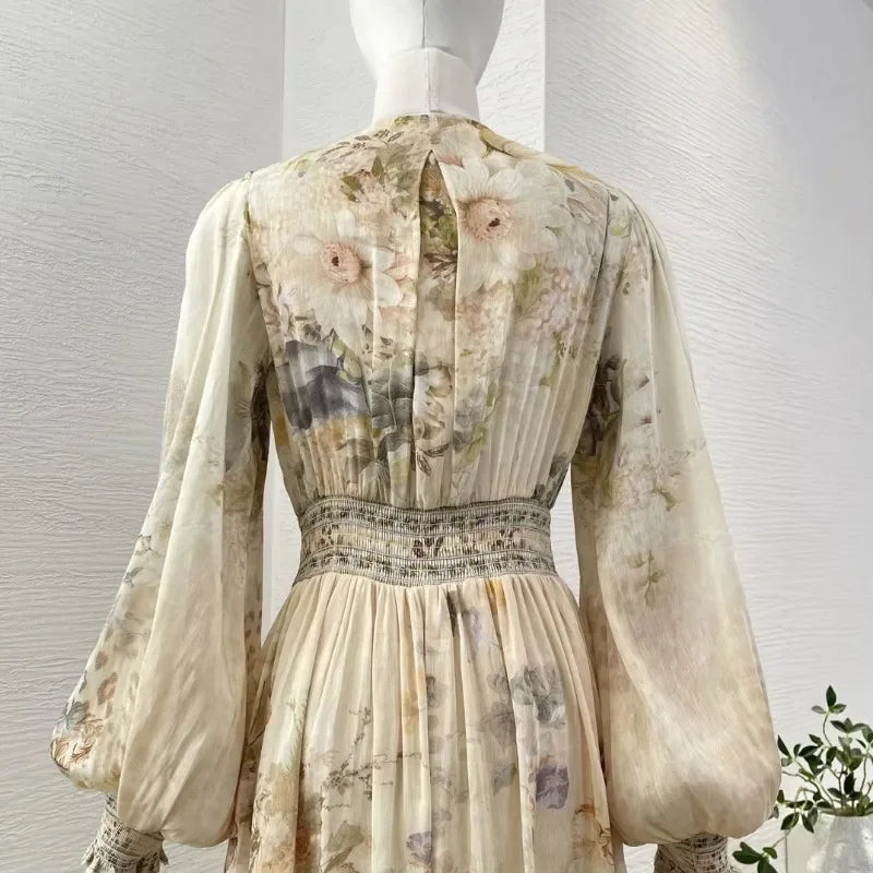 Elegant Lace Patchwork Midi Dress