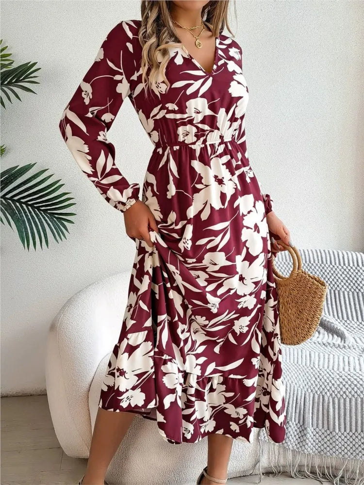 Elegant Floral Print Dress