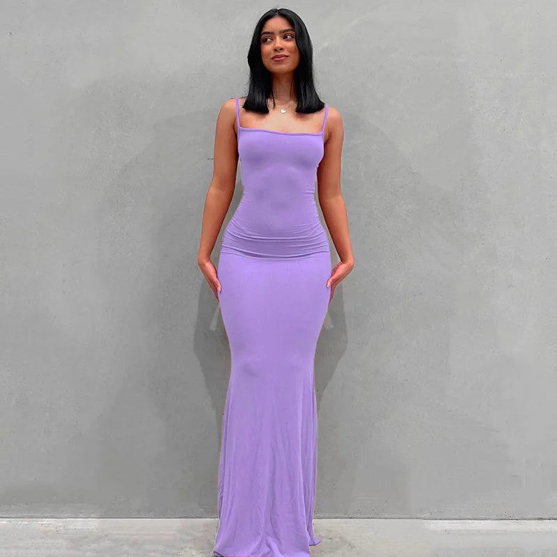 Spaghetti Strap Bodycon Maxi Dress