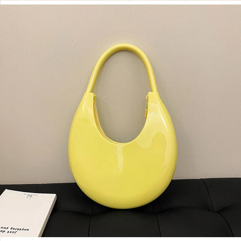 Solid Round Underarm Bag