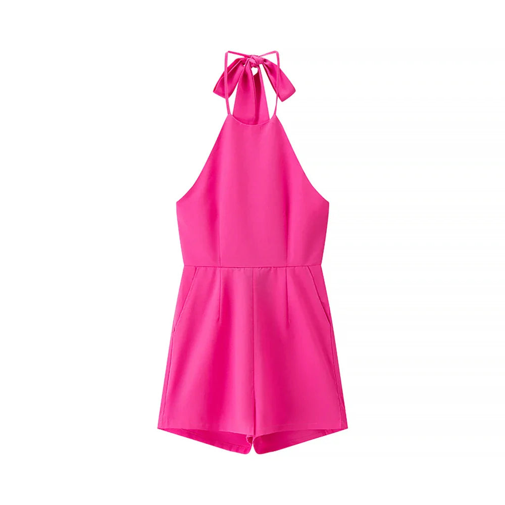 Office Patchwork Backless Suit