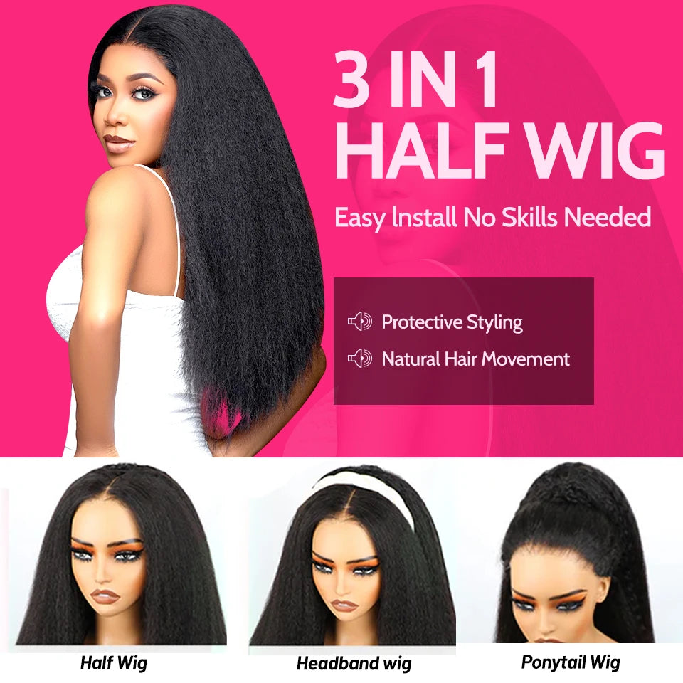 Kinky Straight Half Wig