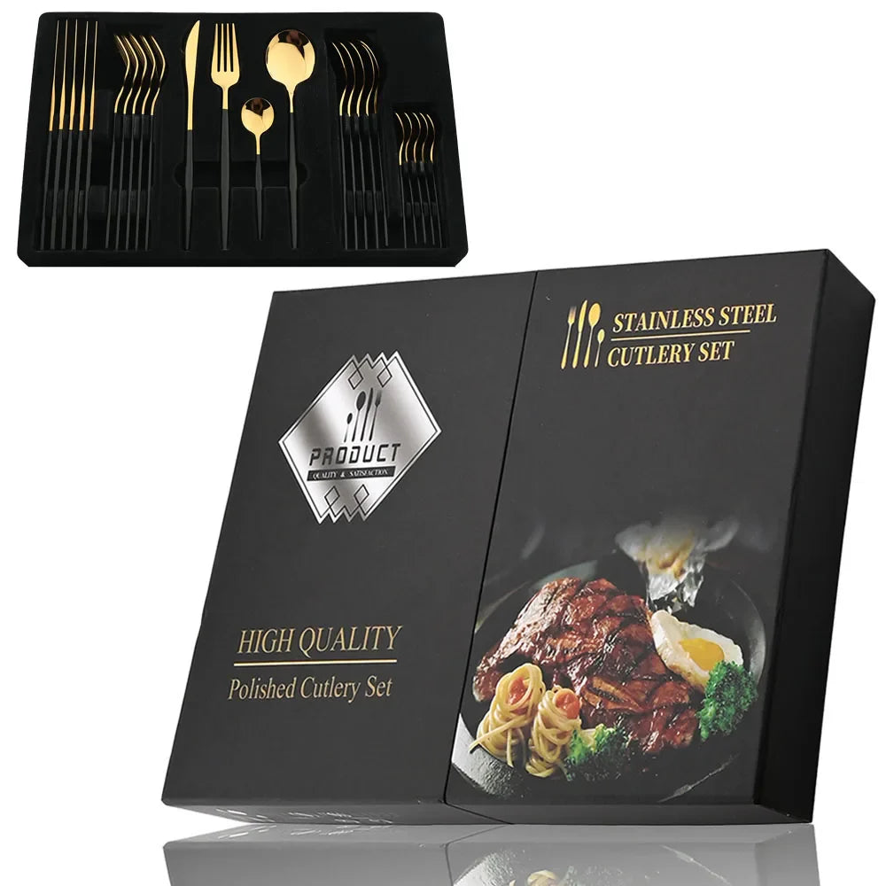 24Pcs Stainless Flatware Set