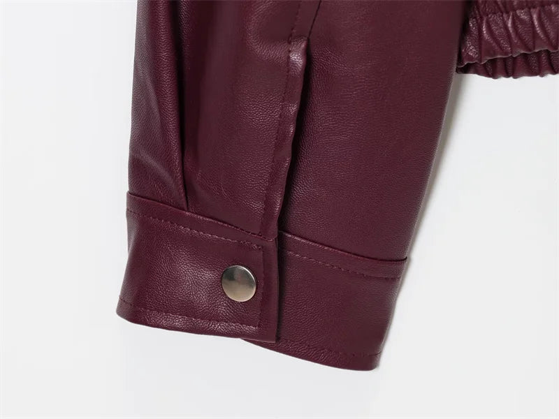 Burgundy Faux Jacket