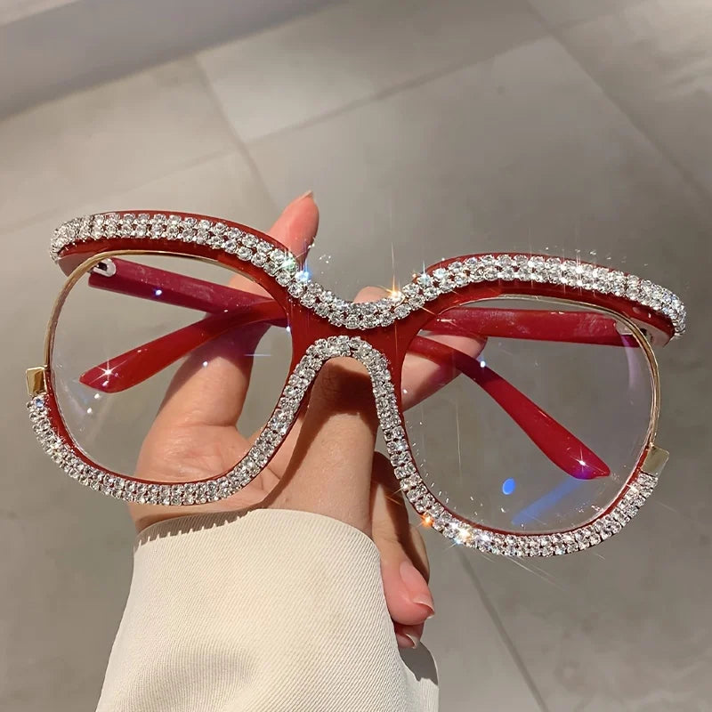 Oversized Rhinestone Party Glasses