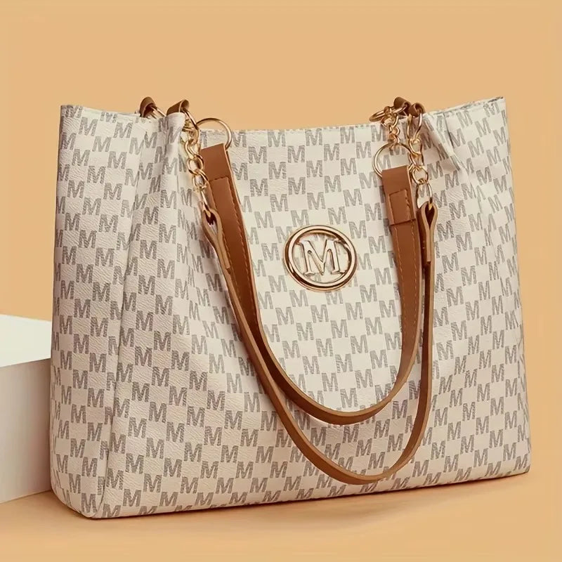 Vintage Geometric "M" Tote Bag