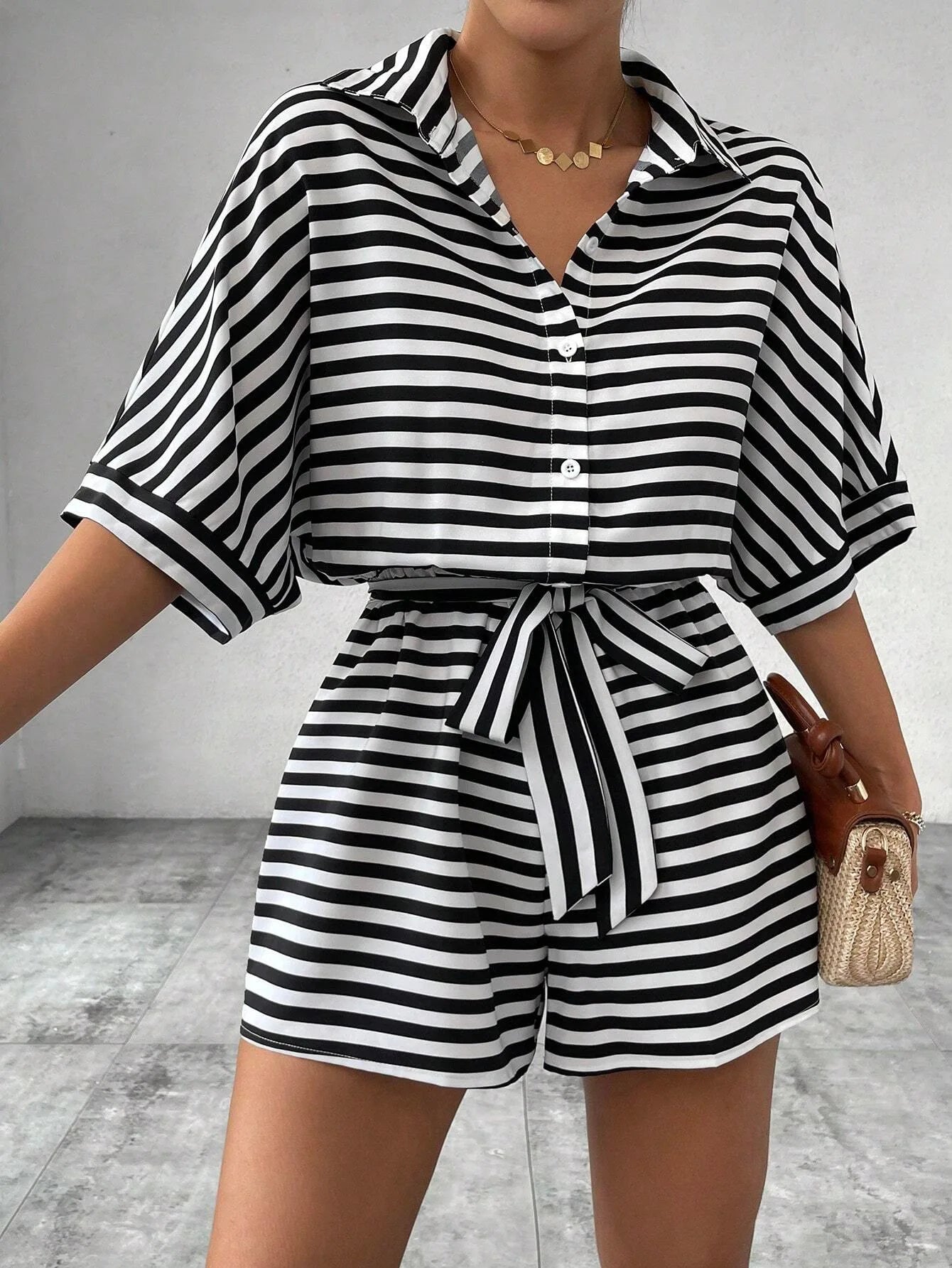 Women’s Summer Casual Striped Set