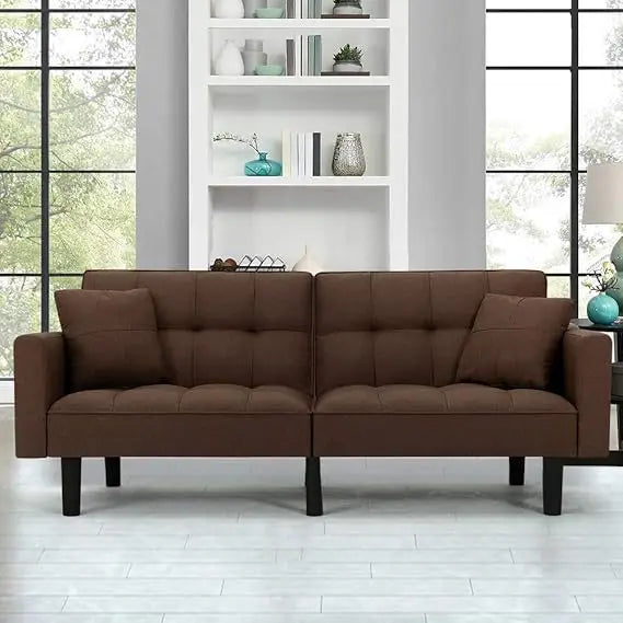 Modern Leather Futon Sofa