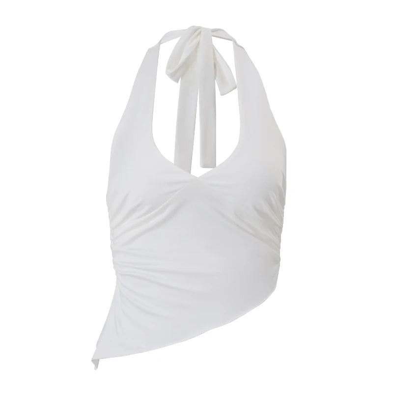 Casual Solid Halter Top