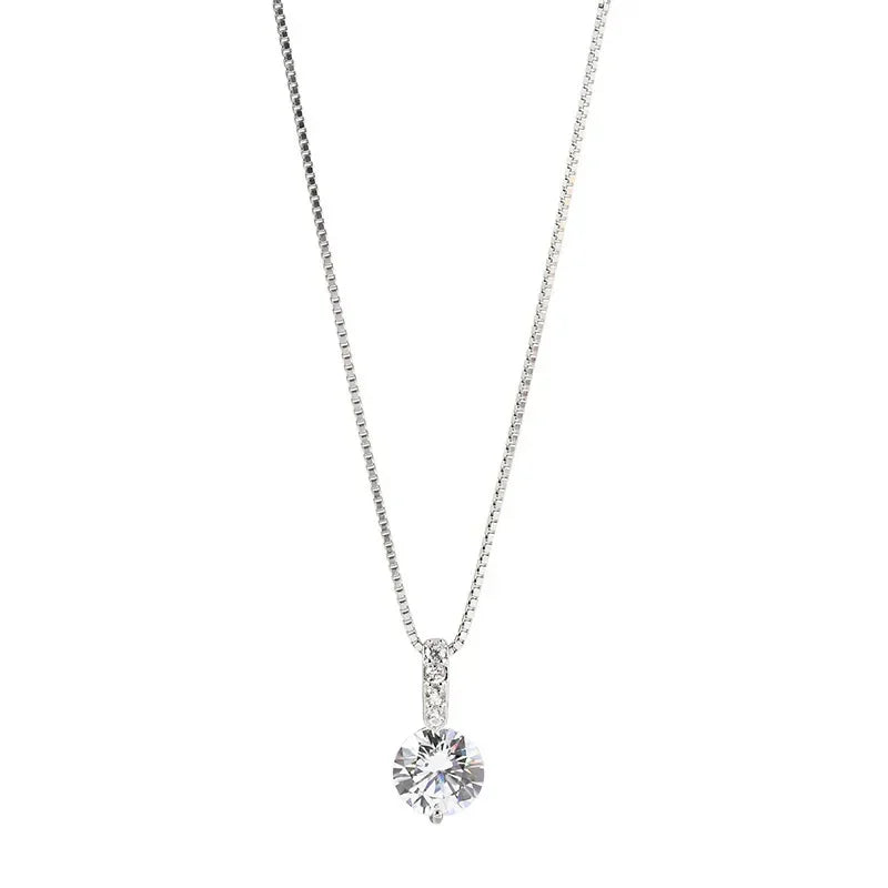Sterling Silver Zircon Necklace