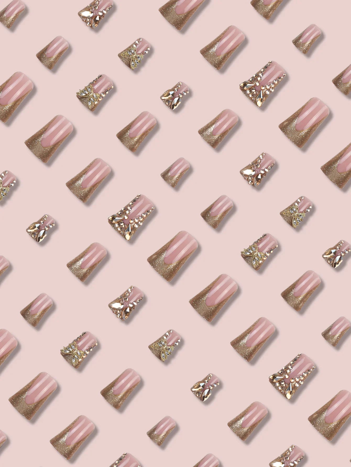 3D Diamond Butterfly Nails