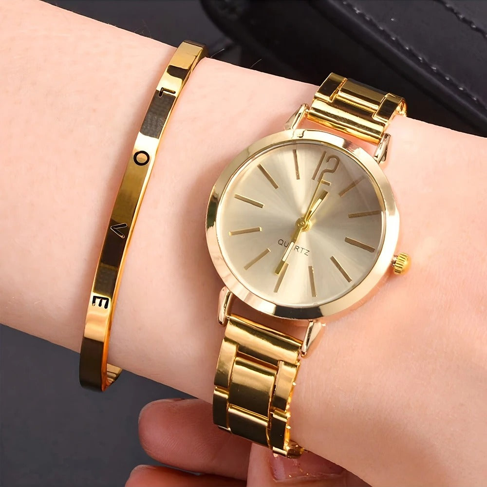 Luxury Women's Alloy Watch Set