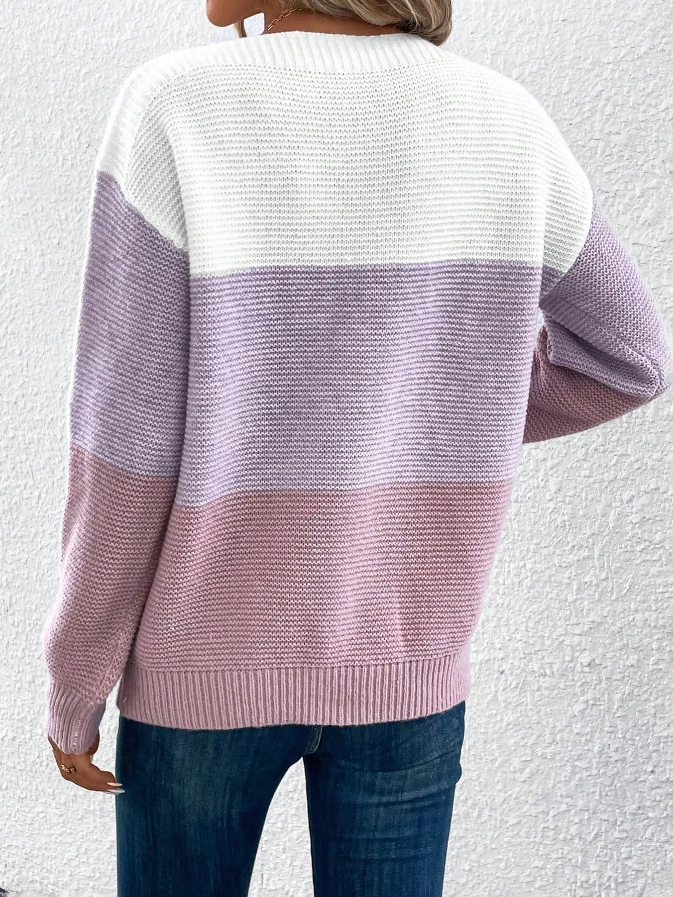 Three-Color Patchwork Sweater
