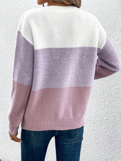 Three-Color Patchwork Sweater