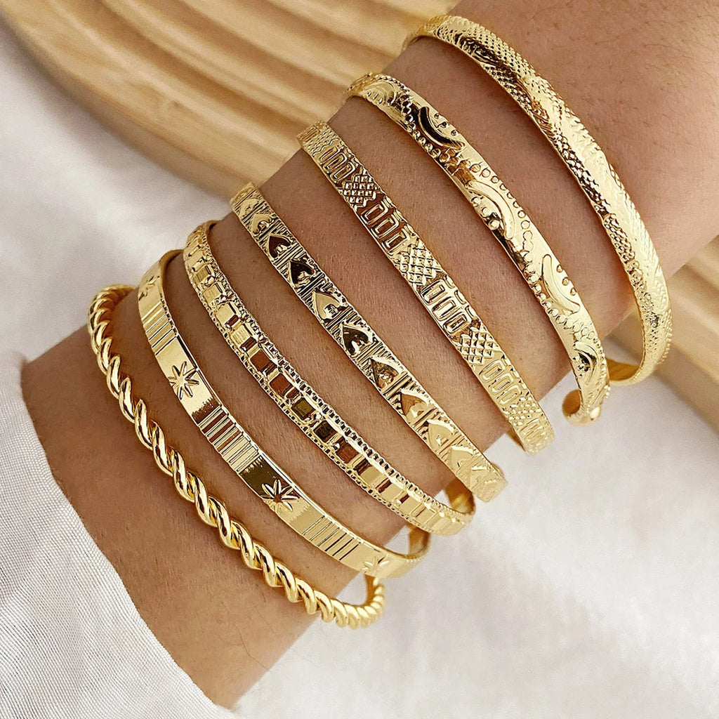 Bohemian Gold Cuff Bracelet