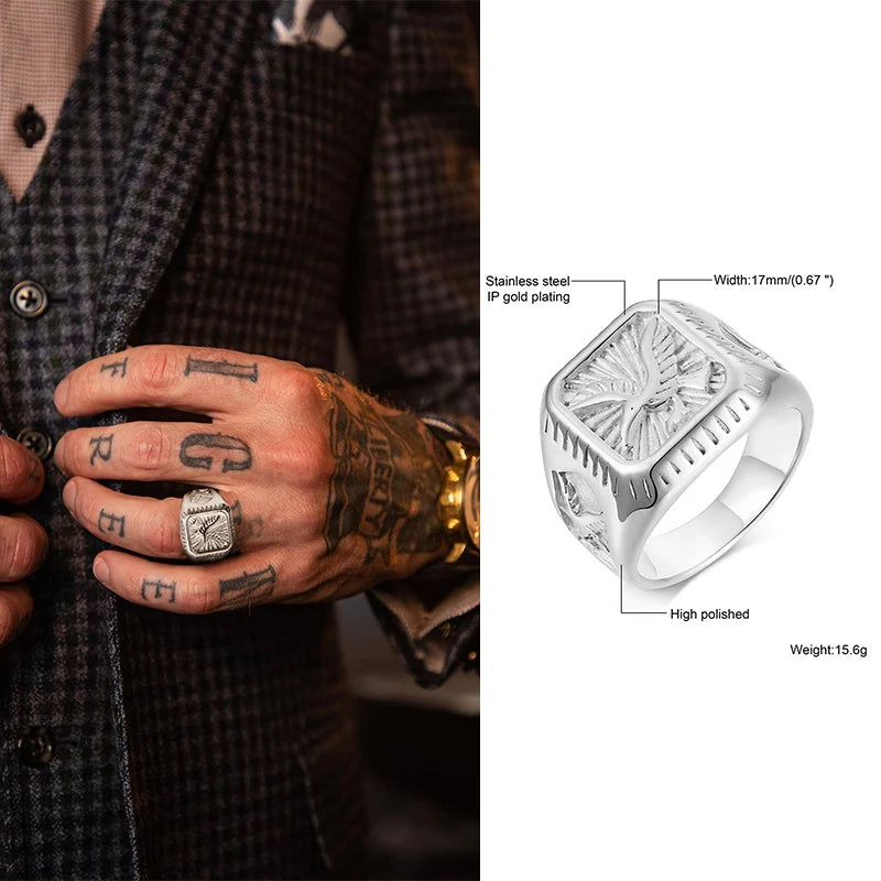 Mprainbow Bald Eagle Ring