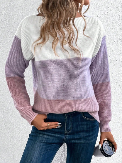 Three-Color Patchwork Sweater