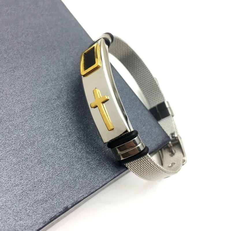 Men’s Cross Mesh Bracelet