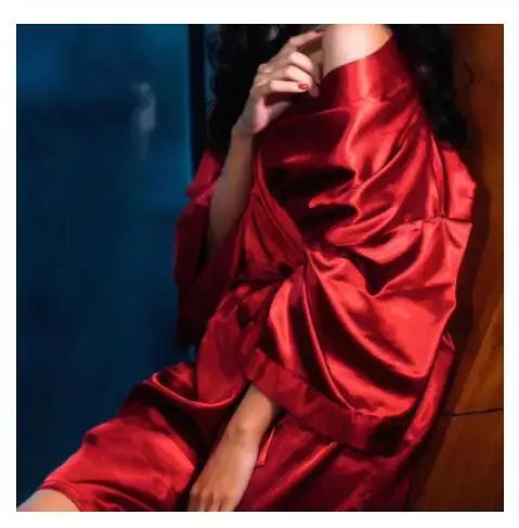 Women’s Satin Nightgown Robe