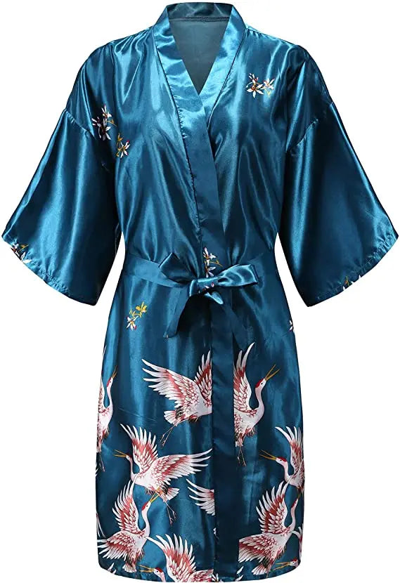 Silk Short Satin Bathrobe