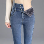 neverfunction Fleece-Lined Skinny Jeans