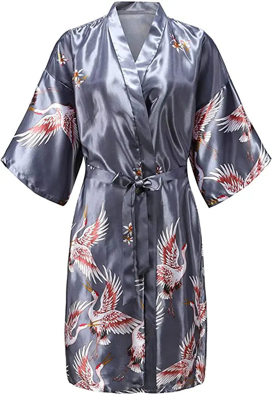 Silk Short Satin Bathrobe