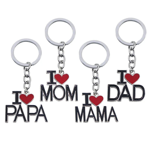 MOM DAD Love Keychain