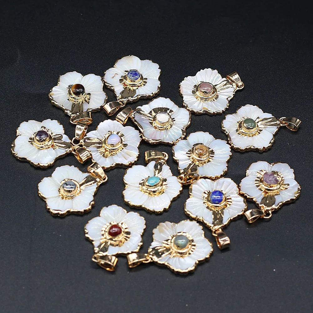 Natural Shell Flower Pendant