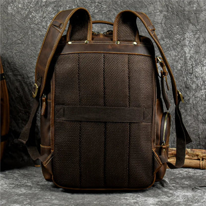 Men’s Retro Leather Travel Backpack