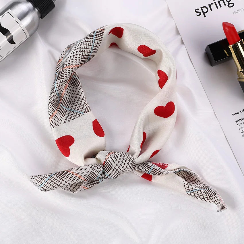 Animal Print Satin Square Scarf