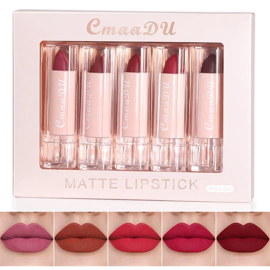 5PC Matte Velvet Lip Gloss Set